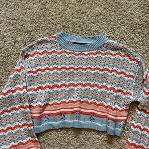 SHEIN Multicolor Wave Pattern Sweater